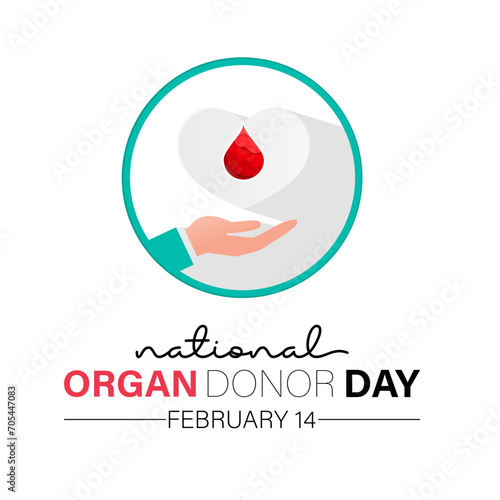 Organ Donor Day observed every year on february 14. Vector health banner, flyer, poster and social medial template design.
