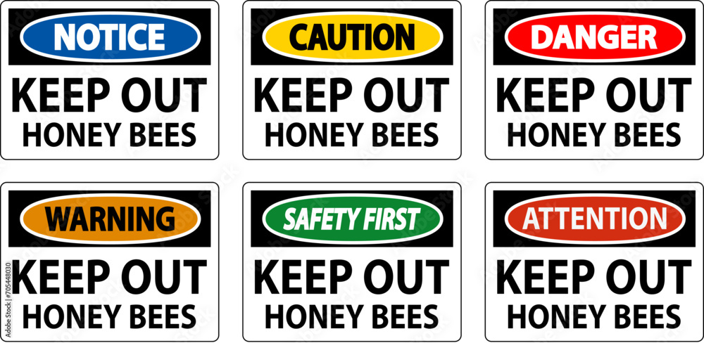 Caution Sign Keep Out - Honey Bees Caution Sign Keep Out - Honey Bees