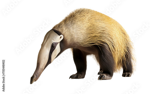 Capturing the Grace of a Giant Anteater and its Unique Elongated Snout Isolated on Transparent Background PNG.