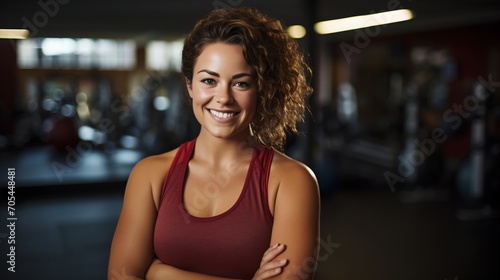 Portrait of a young athletic woman in sportswear smiling Free Download Portrait of a young athletic woman in sportswear smiling - GFXLoad