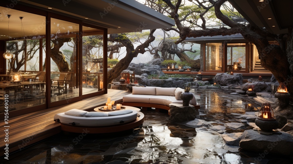 Modern Asian house with natural elements