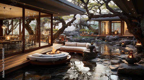 Modern Asian house with natural elements