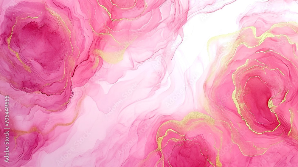 Fototapeta premium Luxury alcohol ink pink texture background