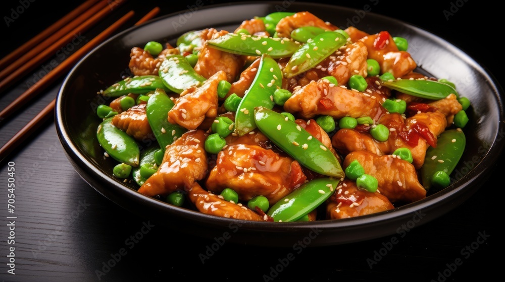 Asian Style Stir-Fry Chicken. Generative AI Asian Style Stir-Fry Chicken. Generative AI
