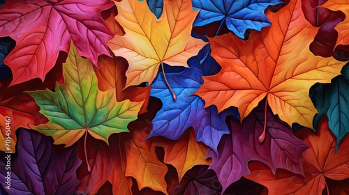 Autumn maple leaves background.. Generative AI