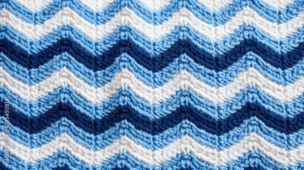Blue and White Knitted Texture. Generative AI Blue and White Knitted Texture. Generative AI