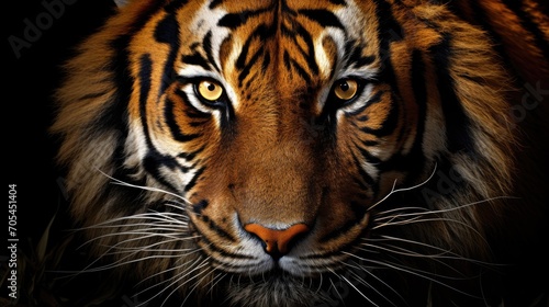 Close-up of tiger.. Generative AI © Roman