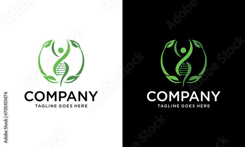 Creative People logo dna tree, Natural Genetic logo design. Illustration vector graphic of Tree Plant with DNA Gene logo design.