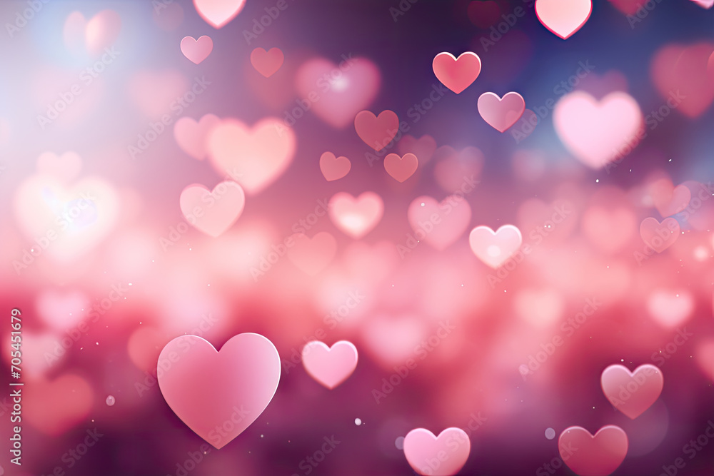 Blurred hearts. Valentines day background