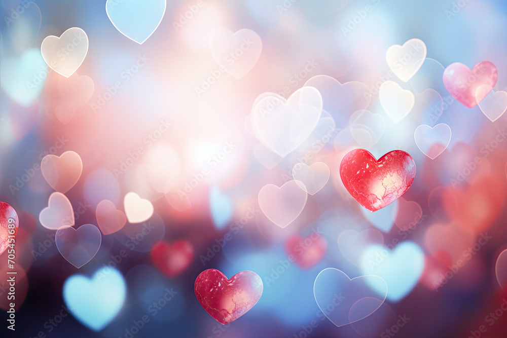 Blurred hearts. Valentines day background