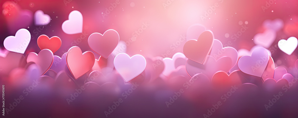 Blurred hearts. Valentines day background