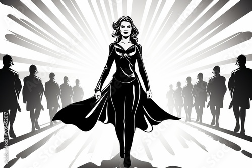 illustration of a woman leader in vintage style