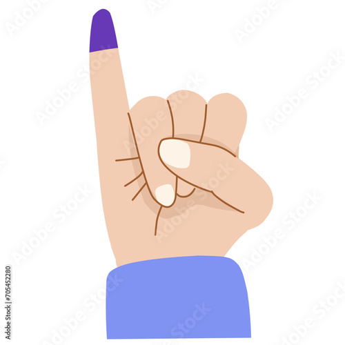 Finger inked Indonesia election day, voting finger