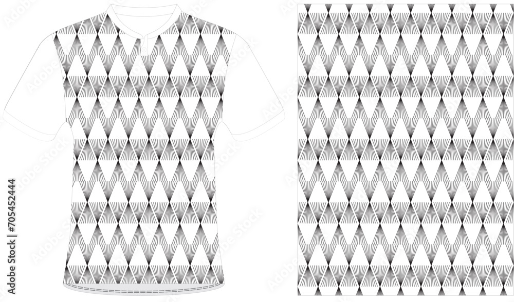 Jersey design sublimation t shirt Premium geometric pattern and wallpaper for walls colour black on white - obrazy, fototapety, plakaty 