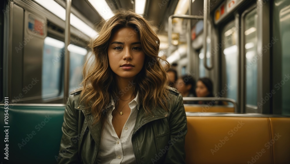 Obraz premium beautiful girl in the subway