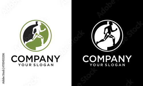 Creative illustration of hip, joint, shoulder, knee. chiropractic logo. orthopedic icon specializing in sports medicine