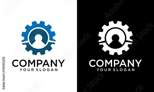 Creative Crowd Gear Logo designs concept vector, People Service logo template icon #705453238