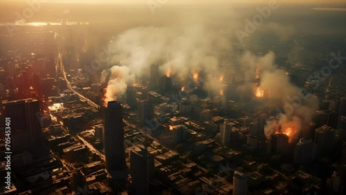 A birds eye view reveals the suffocating blanket of heat hanging over the city, bringing life to a standstill.