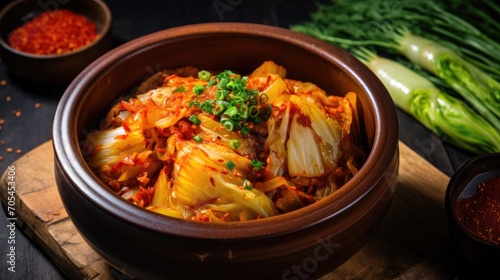 Kimchi cabbage Korean food.. Generative AI