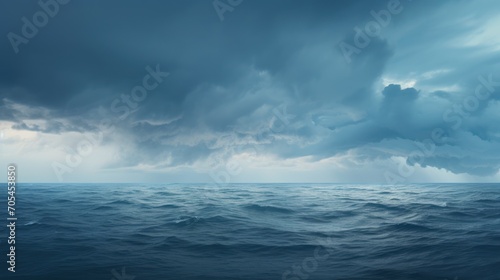 Storm clouds gather over the vast ocean. © venusvi