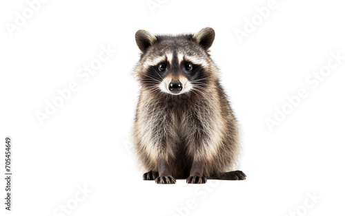 Inquiring Glance: The Adorable Stance of a Curious Raccoon Isolated on Transparent Background PNG.