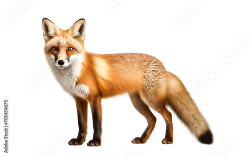 Fox Chronicles: A Curious Glimpse into the World of a Red Fox Isolated on Transparent Background PNG.
