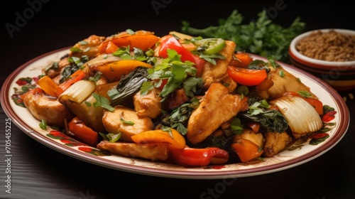 Grilled Chicken with Fresh Vegetables and Herbs