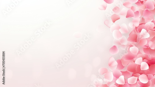 Gentle rose petals flowers in watercolor background, card background frame, clipart for greeting cards, save the date, copy space. Perfect for wedding, Mother's Day, Valentine's Day, 8 March.
