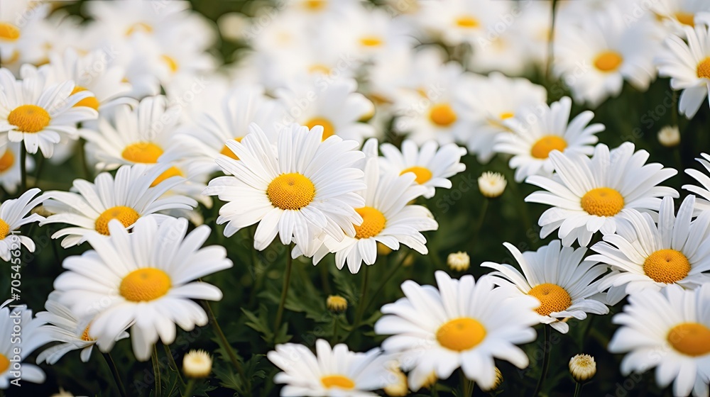 White Daisy Field. Generative AI