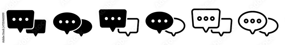 Chat icon set. dialogues sign collection.Speech bubble symbol set.Dialogues,Communication, discussion.Vector Chat icon set. dialogues sign collection.Speech bubble symbol set.Dialogues,Communication, discussion.Vector