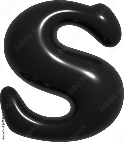 Letter A-Z 3D Black