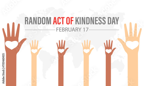 Random Act of Kindness Day celebrated every year of 17th February. Vector banner, flyer, poster and social medial template design.