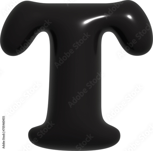 Letter A-Z 3D Black