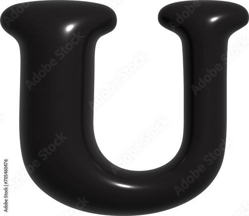Letter A-Z 3D Black