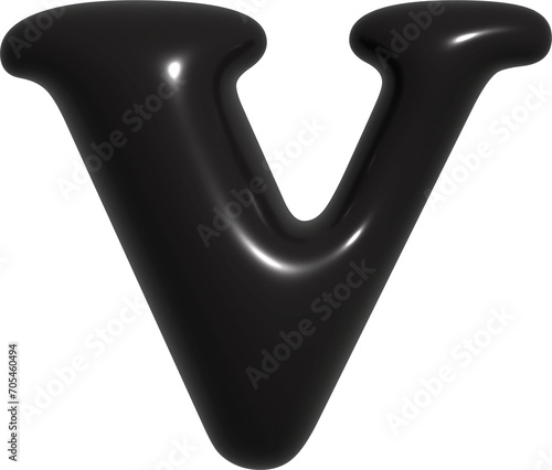 Letter A-Z 3D Black