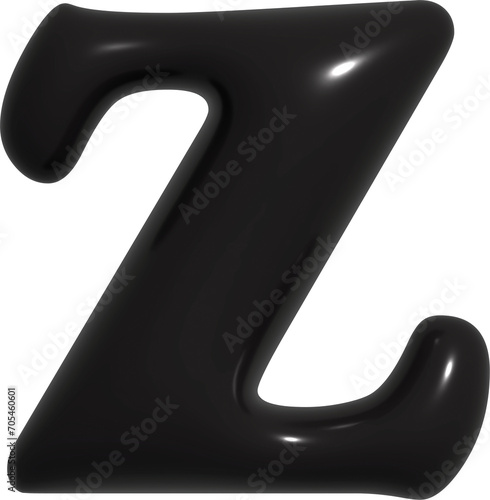 Letter A-Z 3D Black