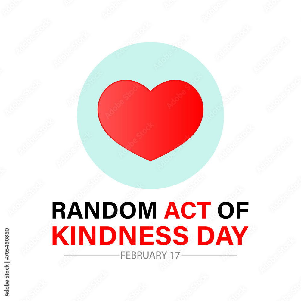 Random Act of Kindness Day celebrated every year of 17th February. Vector banner, flyer, poster and social medial template design.