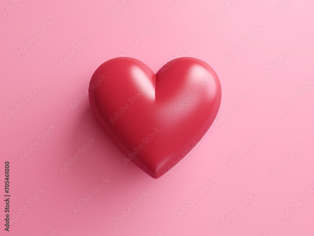 Shiny red heart on a pink background. Shiny red heart on a pink background.