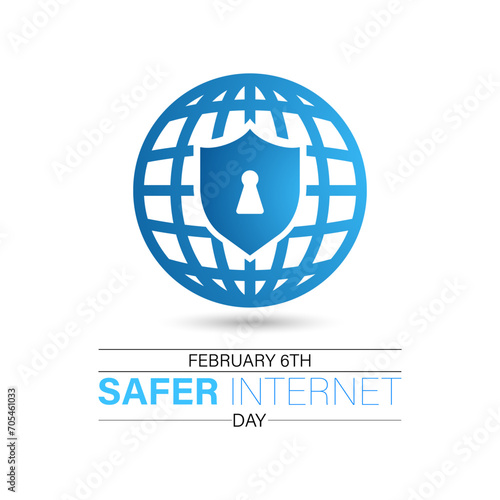 Safer Internet Day celebrated every year on 6th February. Vector banner, flyer, poster and social medial template design.