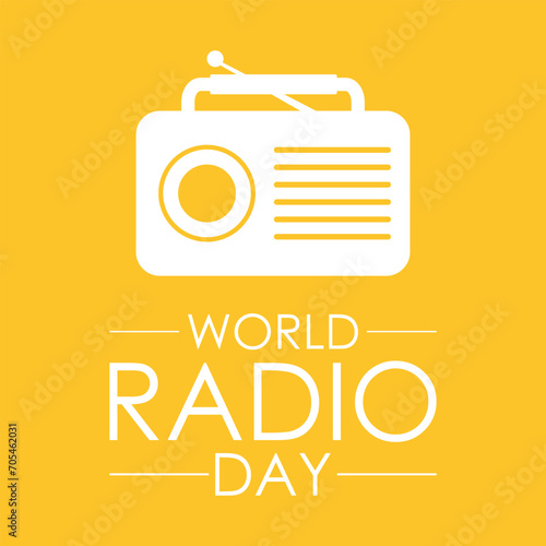 World Radio Day celebrated every year on 13th February. Vector banner, flyer, poster and social medial template design.