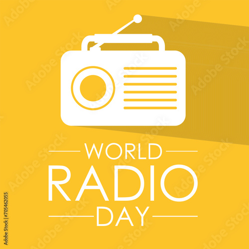 World Radio Day celebrated every year on 13th February. Vector banner, flyer, poster and social medial template design.