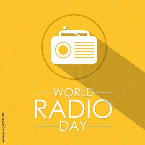World Radio Day celebrated every year on 13th February. Vector banner, flyer, poster and social medial template design.