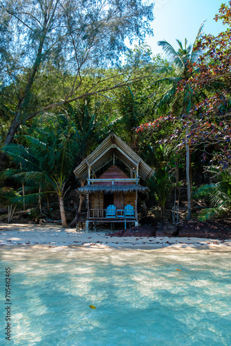 Koh Wai Island Trat Thailand near Koh Chang with a wooden bamboo hut bungalow on the beach © Fokke Baarssen