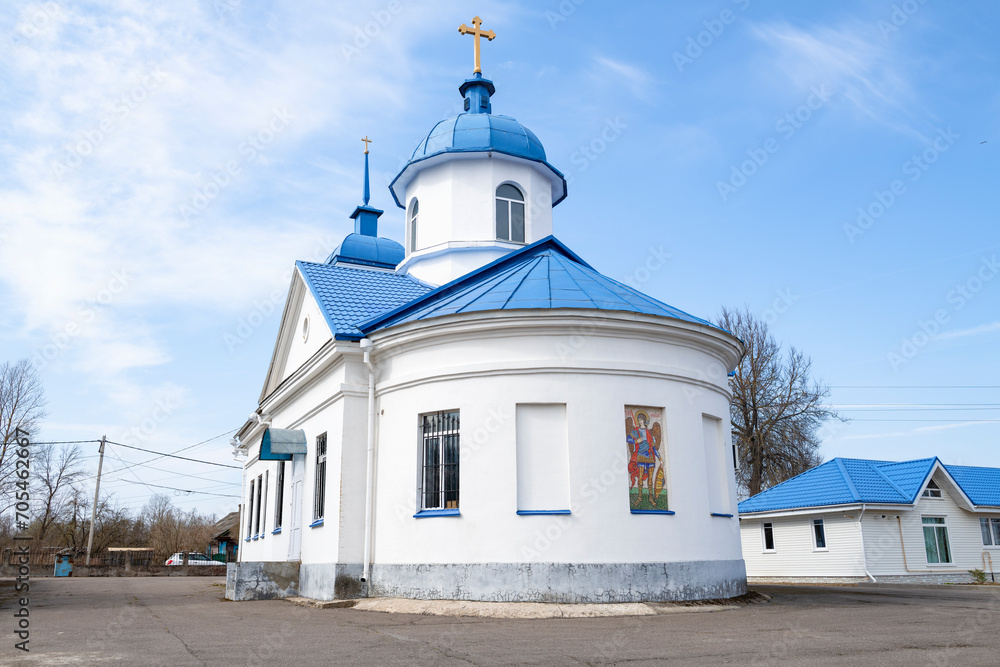 Ancient Church of Michael the Archangel (1820) on a April day. Volkhov