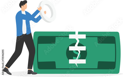 Use tape to paste in the damaged bank note

