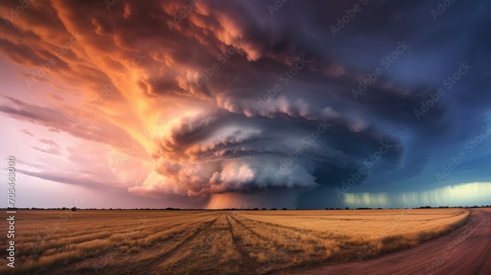 Beautifully structured thunderstorm in Bulgarian Plains