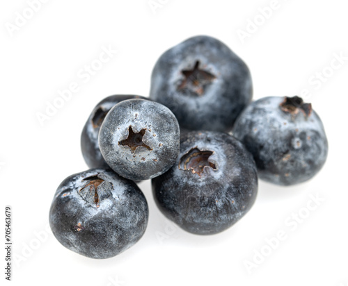 blueberries on a white background