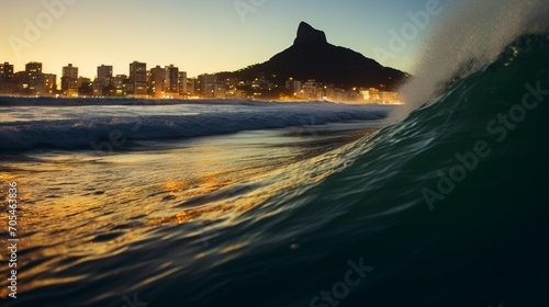 Castelinho from post eight of ipanema a rare wave that only happens in the days of hangover in rio de janeiro photo