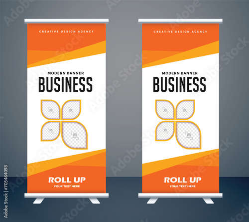 Business Roll up banner vertical template design  for brochure  business  flyer  infographics modern x-banner and flag-banner advertising vector 