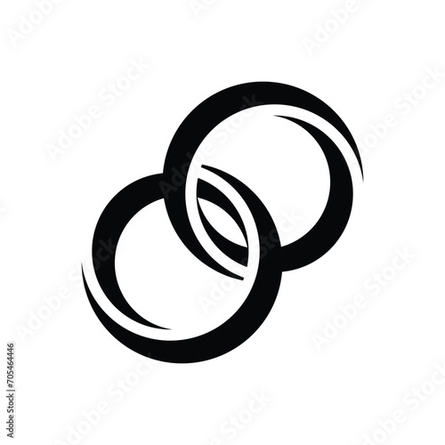 Two rings interlocking with each other
